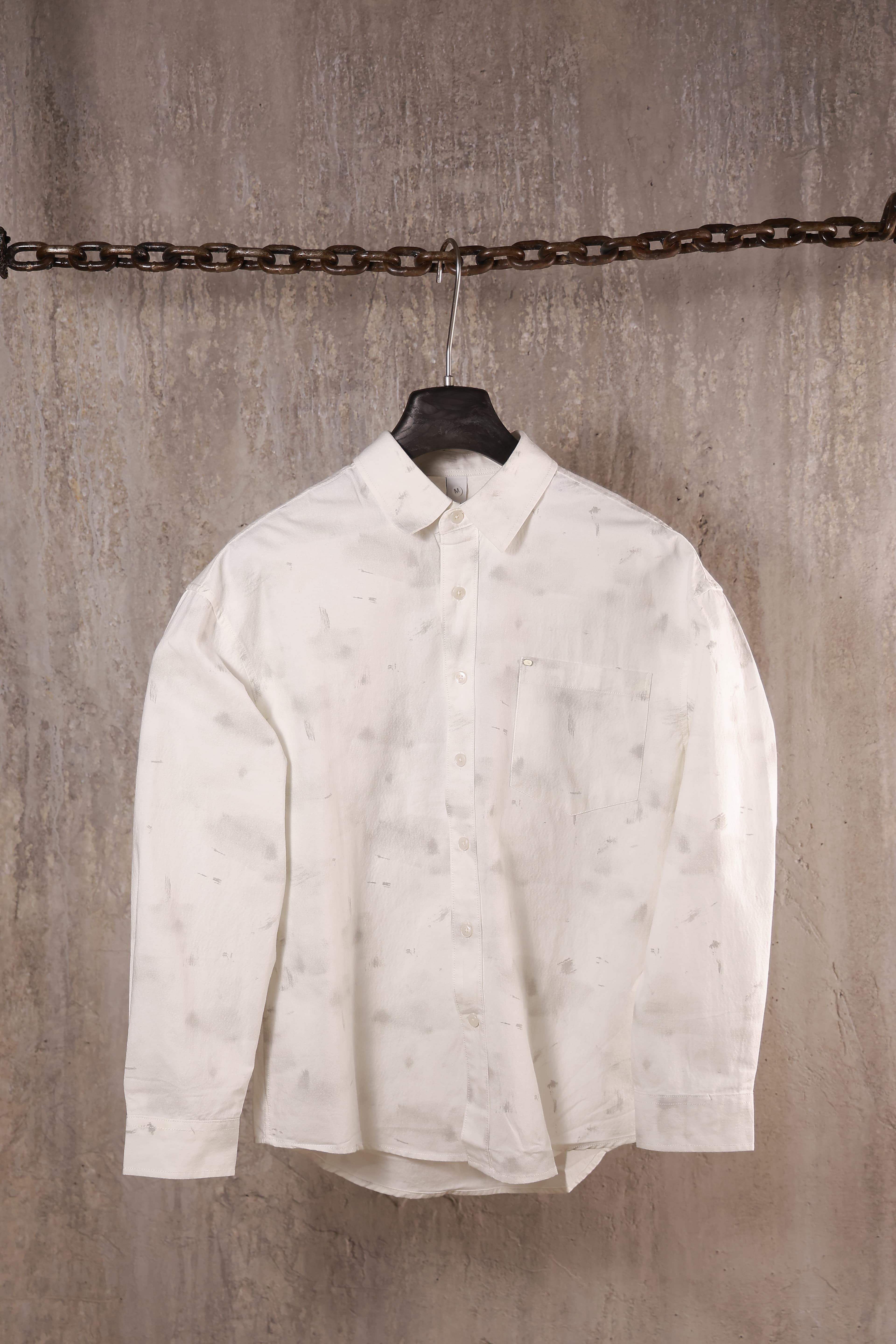 Ko`ylak Oversize Naqsh Seriy / OQ / 2XL